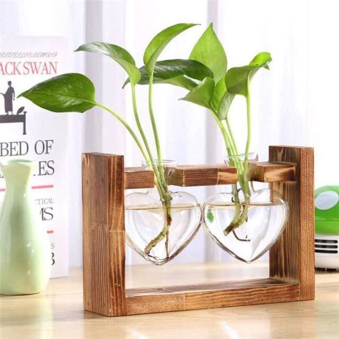 Bouteille En Verre Avec Bouchon Liège Pour Plantes Hydroponiques - Terrarium 13,5x8 Cm - Décoration