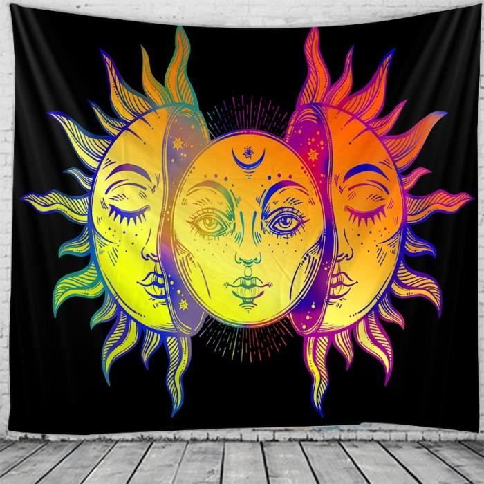Tapisserie Murale Indienne Bohème - 150 X 130 Cm, Polyester - Décoration Murale, Couverture De Plage, Nappe