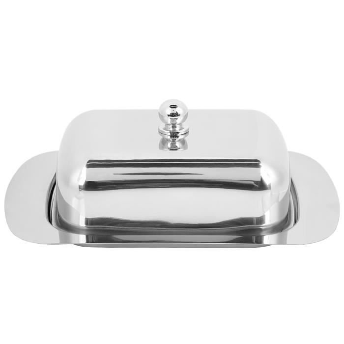 Beurrier Inox Avec Couvercle - Pour 250g De Beurre - Design élégant Et Pratique Pour Le Frigo Ou La Table