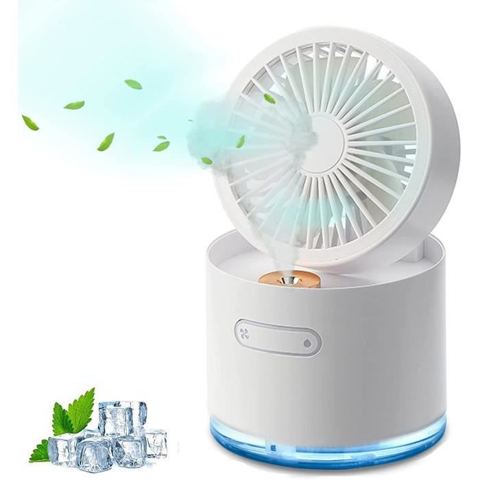Ventilateur de table - Nebuliseur - Mini-Refroidisseur dAir - Pliable - USB rechargeable - Oscillation 180°