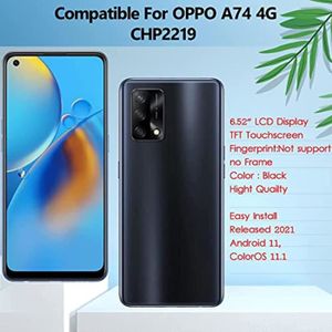 PIECES DETACHEES: Écran LCD avec Vitre tactile original Noir Assemblés sur Châssis pour Oppo A74 5G - Neuf