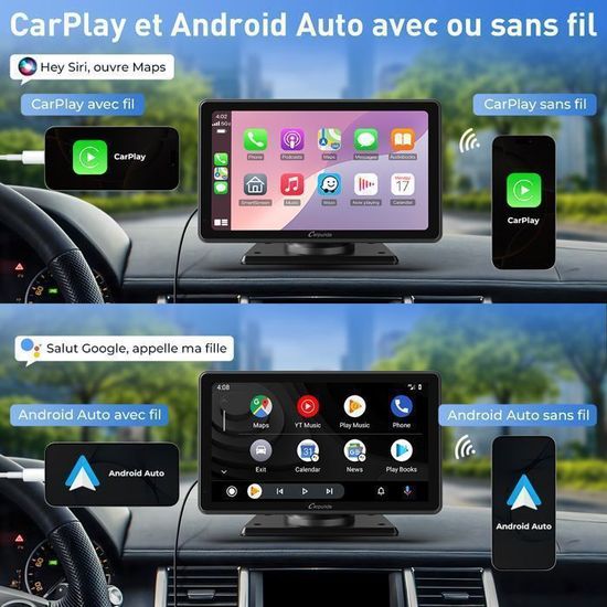 NEUF - Écran Carplay Portable, Carpuride V3R Sans Il Airplay