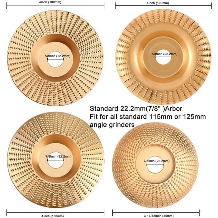 WEDAMOO 3 Pièces Disques Bois Meuleuse 125mm - Disques Abrasifs Pour Sculpture Et Façonnage Bois