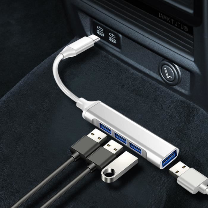 USB Gris - Adaptateur multi séparateur USB 3.0-3.1-Type C 4 ports OTG ...
