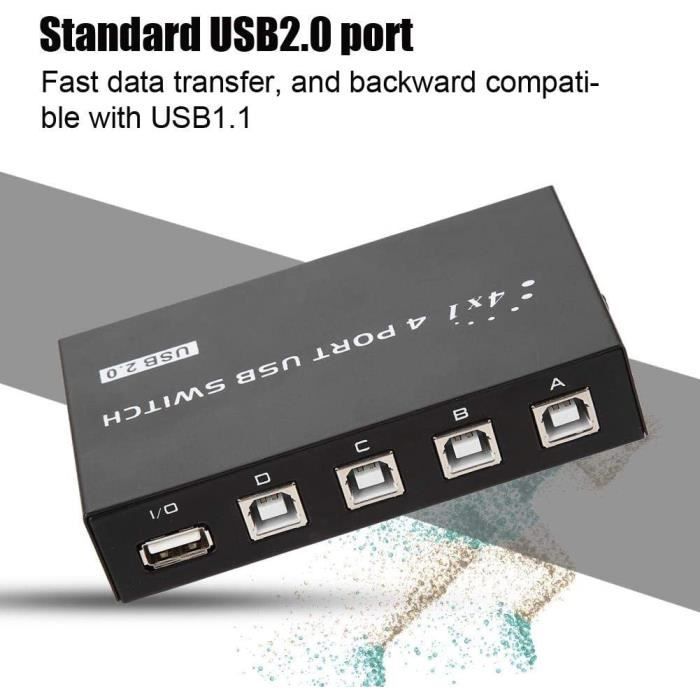 Commutateur de partage des périphériques USB 2.0 à 2 x 4 ports
