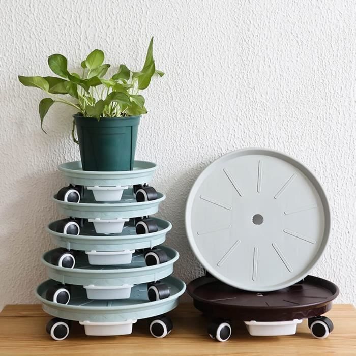 Chariot De Plantes Porte Plante A Roulettes Support De Pot De Fleurs Diameter 37Cm, Avec Roues