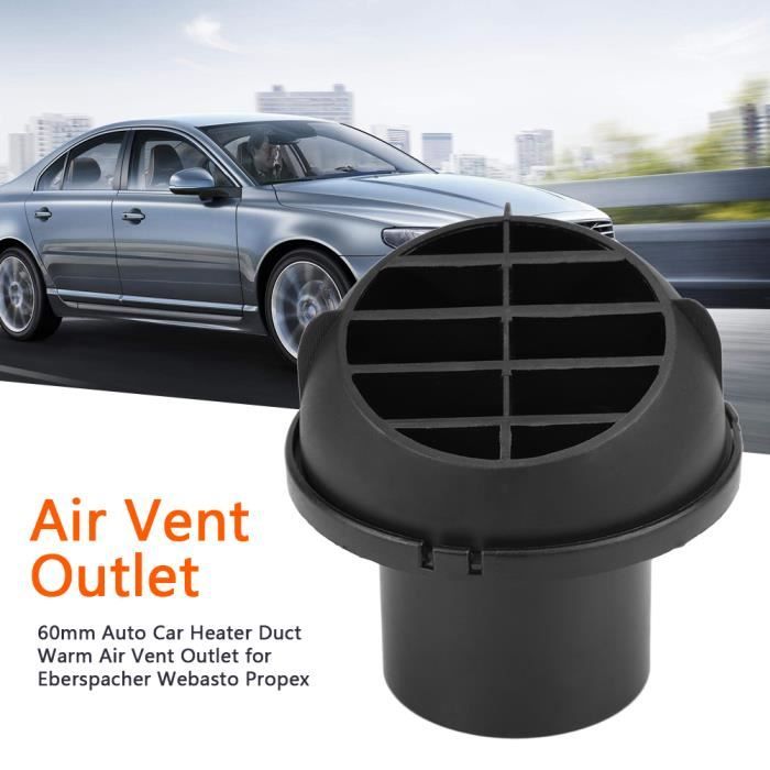 Sortie D'air Chaud Voiture 75mm - Conduit Rond Orientable 360° - En Plastique Noir - Protection Anti-rayures