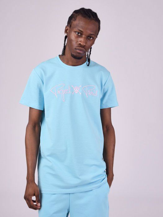 T shirt homme shop cyan
