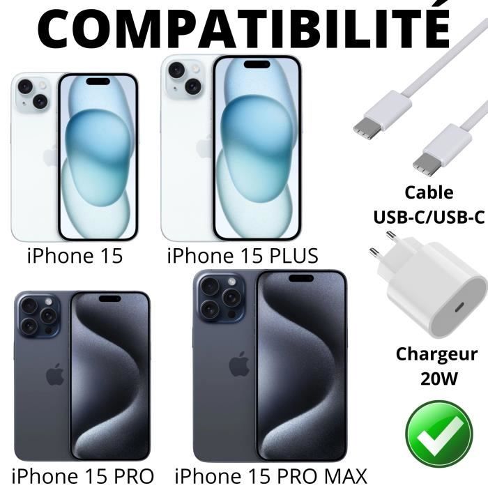 Xwartre Prise USB C, 20W Chargeur Rapide pour iPhone 15/15 Pro/ 15 Pro Max/  14/13/ 12/11, Embout Chargeur Adaptateur Secteur for Apple (2 Pack) :  : High-Tech