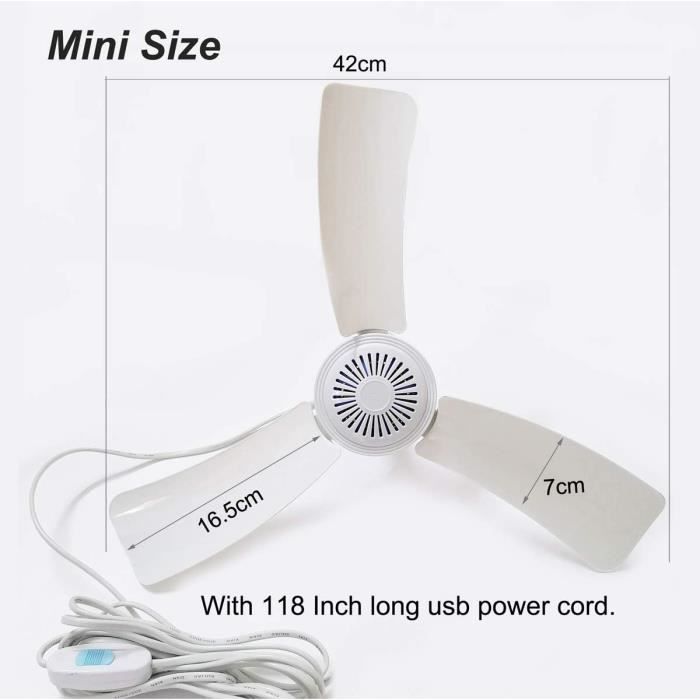 Ventilateur Camping Lumière Ventilateur De Tente SOPPY 8000 MAh - Avec Lumière LED Et Télécommande - Pales Amovibles - 3 Vitesses - Parfait Camping