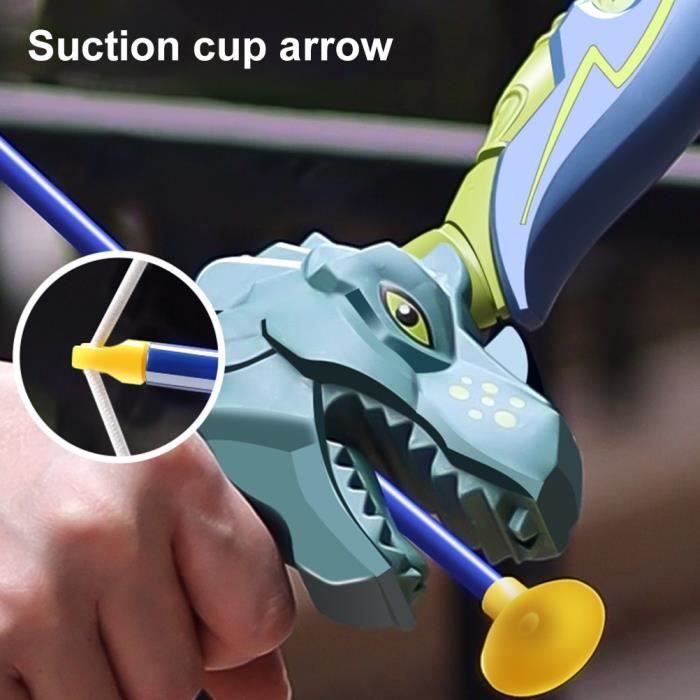 VGEBY Set de tir à l'arc pour enfants avec arc en forme de dinosaure,  flèches ventouses et carquois - jeu de plein air pour garçons - Cdiscount  Jeux - Jouets