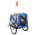 MENGDA Remorque de Vélo Chien Pliable Transport Animaux Cadre Pliable avec Roues de 48cm   Bleu/Gris-2