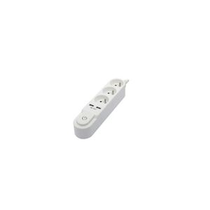 kwmobile Multiprise 7 Prises Anti Surcharge - Bloc Secteur Prise Multiple Schuko Câble 2m Interrupteur et Indicateur Puissance - Vissable - Noir