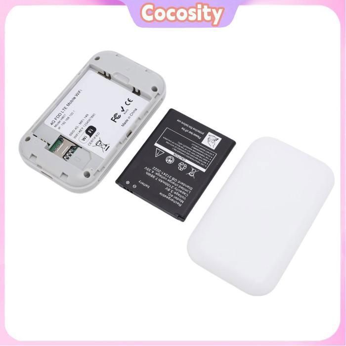 Hotspot WiFi Portable 4G LTE 300 Mbps - Routeur Mobile Avec Slot SIM, Batterie 2100 MAh, Pour 10 Appareils, Voyage