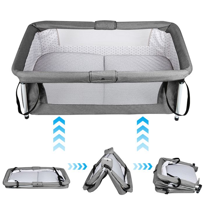 Berceau Portable Pliable Pour Nouveau-Nés - Lit Bébé Voyage Avec Jouets Et Filet Respirant