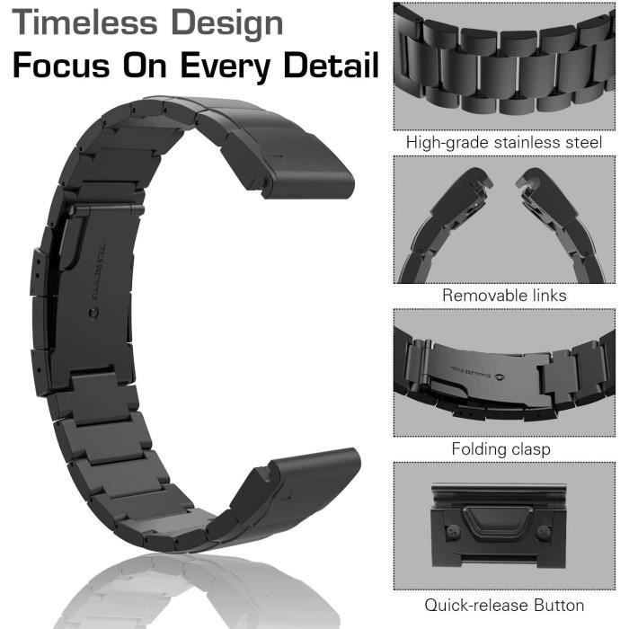 Bracelets Compatible avec Garmin Fenix 7-Fenix 6-Fenix 5-Fenix 7 Solar-Fenix  6 Pro-5 Plus-Garmin EPIX 2-Instinct 2-Garmin [897] , - Achat/vente bracelet  de montre Neuf - Cdiscount
