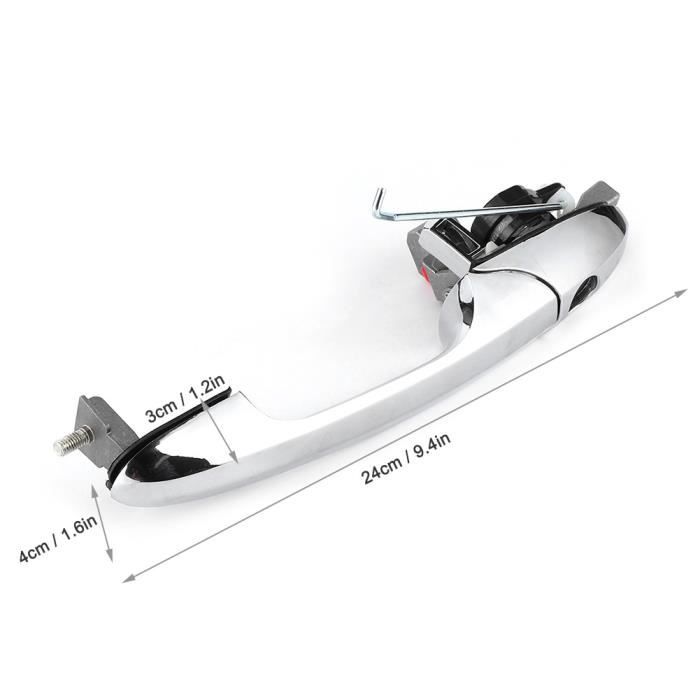 Poignée Porte Fiat 500 Poignée Porte Avant Droite Fiat 500 2007-2016 - Compatible 735485872 735592012 - Chromée Remplacement Poignée Chromée Abarth - Foto 9