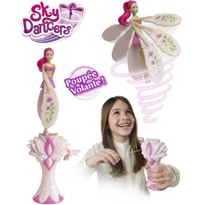 Lansay - SKY DANCERS - Rainbow Rose - Poupée Fée Volante pour Enfants dès 6 ans - Poupée Magique 18cm - S'Envole Avec un Lanceur Licorne Sans Piles - Émerveillez vos Enfants