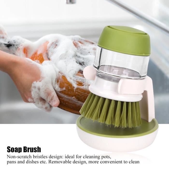 Brosse à vaisselle avec distributeur de savon, brosse à récurer de