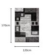 TAPISO Tapis Salon Poil Court DREAM Gris Noir Géométrique 120 x 170 cm 100% Polypropylène Intérieur-3