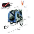 MENGDA Remorque de Vélo Chien Pliable Transport Animaux Cadre Pliable avec Roues de 48cm   Bleu/Gris-3