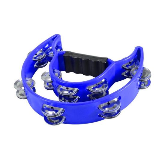 Stagg TAB-1 BL Tambourin en Plastique avec 20 Cymbalettes blue