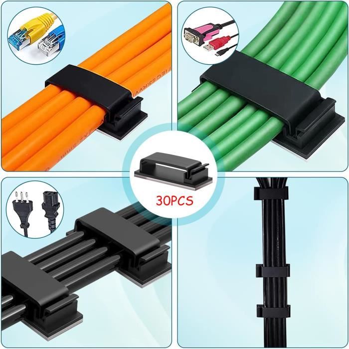 25 Clips De Câble Auto-adhésifs 1 Pouce – Fermeture à Glissière, Support De Fixation, Marque Conext Link