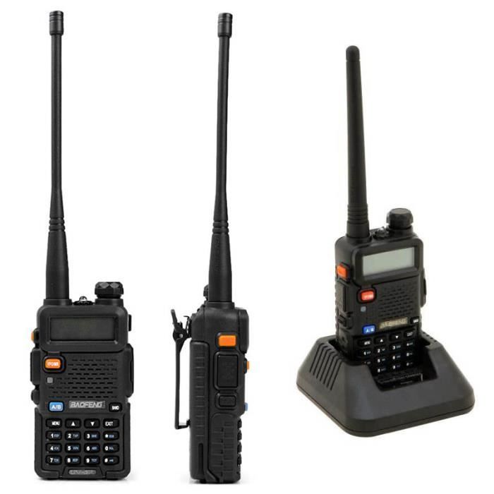 Talkie-Walkie BaoFeng UV-5R Double Bande VHF/UHF FM Noir - Neuf En Boîte