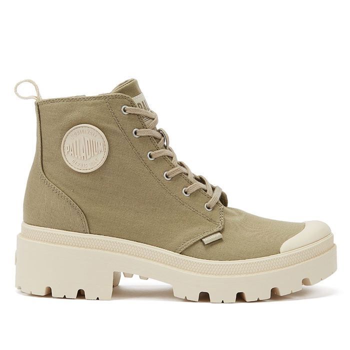 Boots Palladium Pallabase Twill Kaki Coton Talon Large