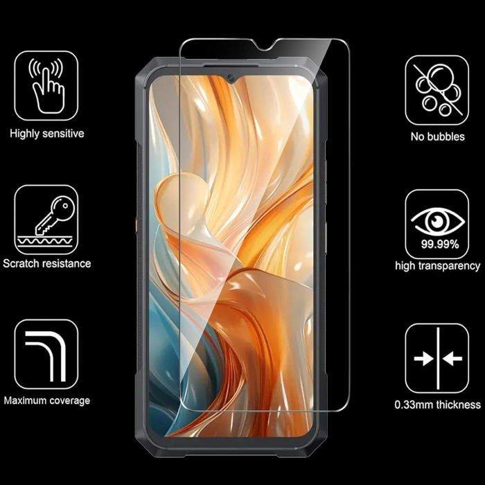 Coque TPU + 2 Films Verre Trempé Pour Cubot Kingkong 11 (6,72 Pouces) – Noir, Protection Choc Et écran - 8