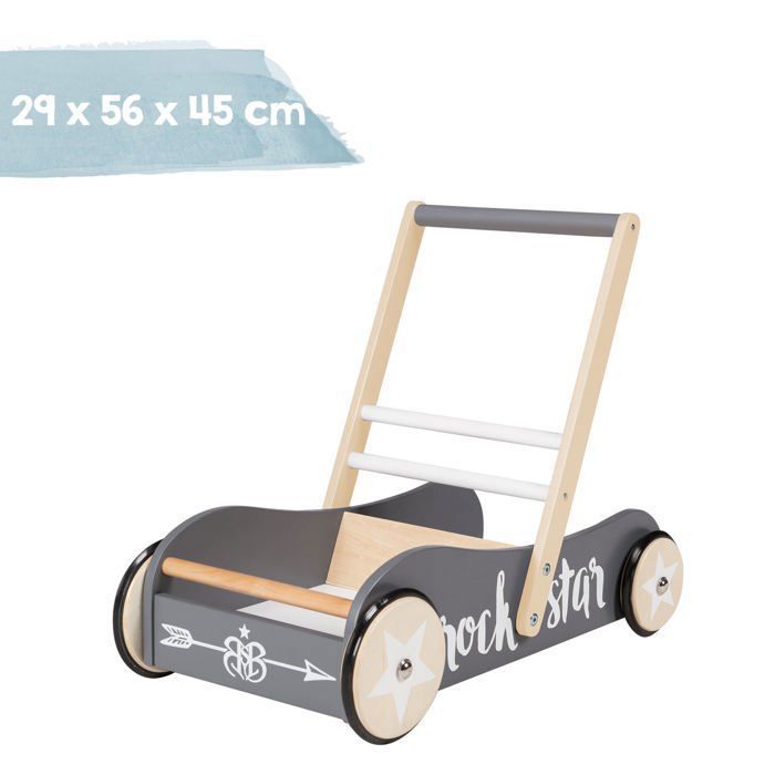 Trotteur Bebe en Bois ROBA Rock Star Baby 3 Frein Reglable Usage Interieur et Exterieur Cdiscount Puericulture Eveil bebe