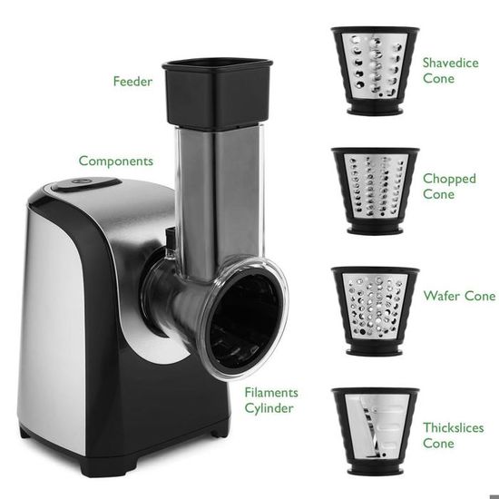Hachoir électrique 4-en-1 Sans Fil - Découpe Légumes, Viande, Râpe Et Mixeur - Batterie 1200mAh - Vert - 7