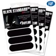 VFLUO BLACK STANDARD , (lot de 4) Kit 4 bandes stickers rétro réfléchissants pour casque moto, 3M Technology , Noir-0