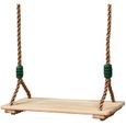 Balançoire à suspendre pour adultes et enfants, corde en nylon et siège en bois, capacité de 150 kg, 40 × 1,2 × 16,2 cm-0