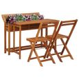 LE SHOP Table de balcon avec 2 chaises de bistro Bois d'acacia massif 130113 - Haute qualité-0