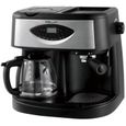 Proline CBE16 Machine à café avec machine à filtre et buse vapeur "Cappuccino" 15 bar 10 tasses noir - argent-0