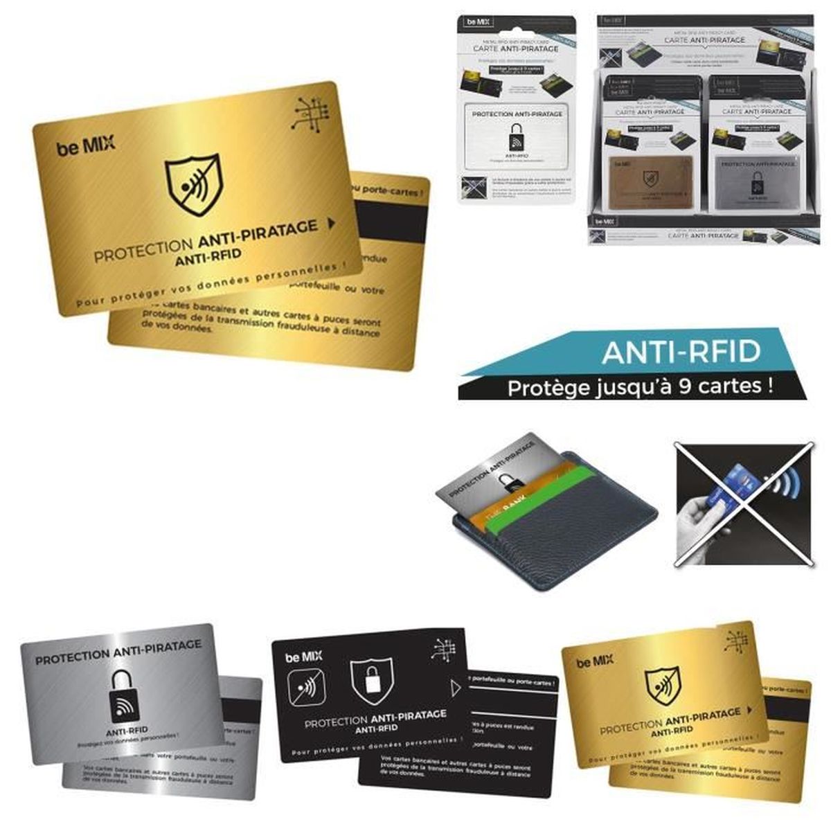 Débit Bloquant les Signaux RFID/NFC Anti Theft Carte de Crédit Protecteur 12 pack Protection Portefeuille Titulaire 