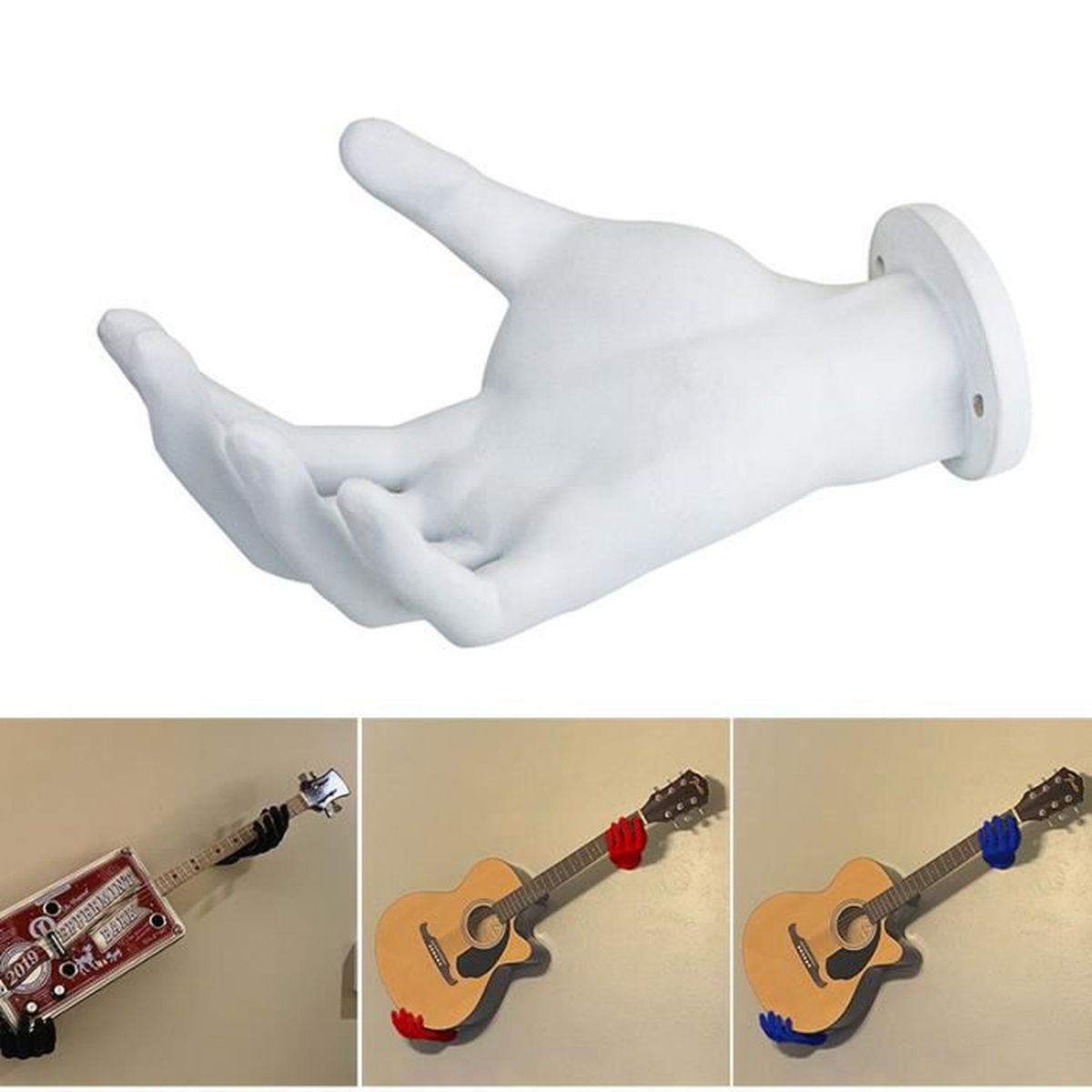 sharprepublic Pratique Métal Horizontal Guitare Basse Mur Cintre De Sécurité Support 