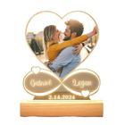 PASSIONOVA INN Veilleuse personnalisé cadeau personnalisé femme & homme lampe 3D personnalisée cœur plaque acrylique personnalisée avec
