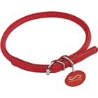 CHAPUIS SELLERIE Collier réglable rond Glamour pour chien et chat - Cuir rouge - ø8 mm - L20-25 cm - Taille S