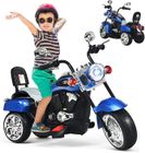 GOPLUS Moto Électrique pour Enfants 6 V à 3 Roues, 2,5-3km-h, Charge 30 KG, Scooter pour Enfants de 3 Ans+, 91x48x64 CM, Bleu