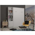 Armoire lit escamotable SMART-V2 blanc mat 140x200cm - INSIDE 75 - Gain de place avec rangements intégrés