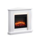 Cheminée électrique BALDERIA Candela - Cheminée d'angle, chauffage 2000 W - Blanc