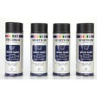 SPECTRUM Peinture en Aérosol - Noname - Lot de 4 - Noir Mat - 400ml - Séchage rapide 10 min