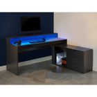VENTE-UNIQUE Bureau d'angle gamer NEHA - Avec rangements et LEDs - MDF - Gris