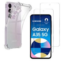 Coque antichoc pour Samsung Galaxy A35 5G et 2 Verres Trempé Film Protection Ecran Phonillico®
