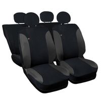 Lupex Shop Housses de siège auto compatibles pour 500 Hybrid Noir Gris Foncè