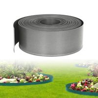 LZQ Bordure de pelouse 60 m en plastique PP - Bordure de parterre de jardin flexible Pour pelouse, bordure de pelouse - Gris Clair