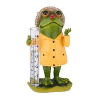 Pluviomètre de jardin grenouille - RELAXDAYS - Mesure les précipitations - Vert - 12 cm