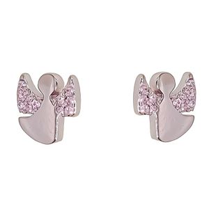 Boucles D'Oreilles Créoles Argentées Anges - 18x13mm - Fantaisie Neuf Sans Emballage